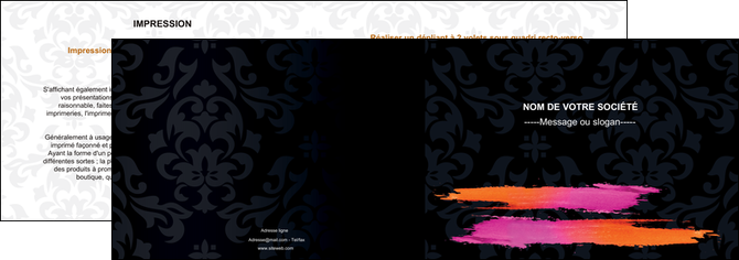 exemple depliant 2 volets  4 pages  cosmetique mode beaute salon MFLUOO26680