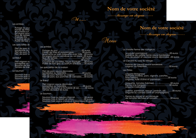 personnaliser maquette set de table cosmetique set de table menu set de table menu MFLUOO26758