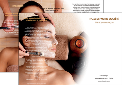 personnaliser maquette depliant 3 volets  6 pages  centre esthetique  masque masque du visage soin du visage MFLUOO26842
