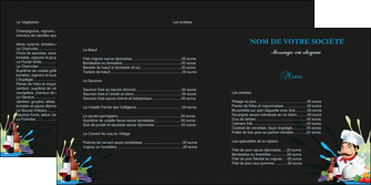imprimerie depliant 2 volets  4 pages  metiers de la cuisine menu restaurant restaurant francais MIDLU26888