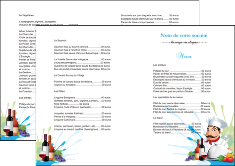 cree depliant 2 volets  4 pages  metiers de la cuisine menu restaurant restaurant francais MIDLU26952