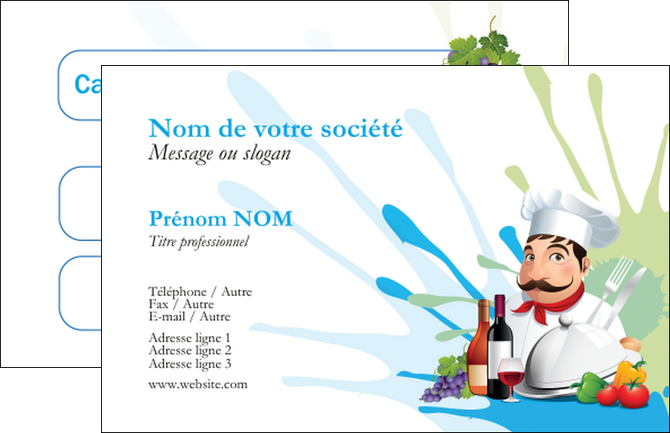 maquette en ligne a personnaliser carte de visite metiers de la cuisine menu restaurant restaurant francais MIDLU26954