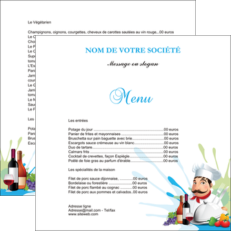imprimer flyers metiers de la cuisine menu restaurant restaurant francais MIDLU26960