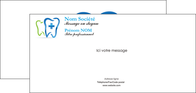 personnaliser maquette carte de correspondance dentiste dents dentiste dentier MFLUOO26998