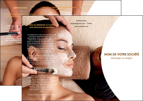 imprimerie depliant 3 volets  6 pages  centre esthetique  masque masque du visage soin du visage MFLUOO27014