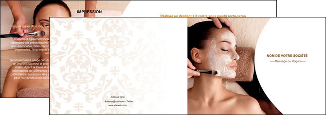 exemple depliant 2 volets  4 pages  centre esthetique  masque masque du visage soin du visage MFLUOO27028