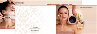 personnaliser maquette depliant 2 volets  4 pages  centre esthetique  masque masque du visage soin du visage MFLUOO27064