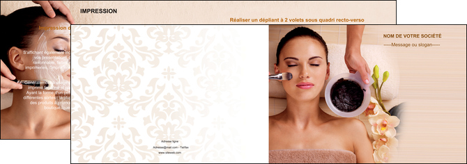 imprimerie depliant 2 volets  4 pages  centre esthetique  masque masque du visage soin du visage MFLUOO27066