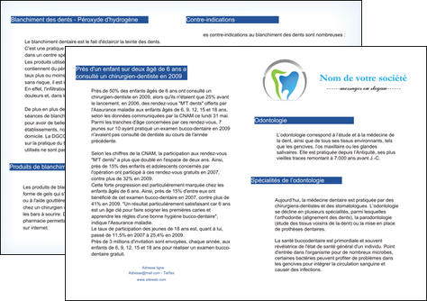 faire modele a imprimer depliant 2 volets  4 pages  dentiste dents soins dentaires caries MFLUOO27134
