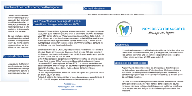 imprimerie depliant 2 volets  4 pages  dentiste dents soins dentaires caries MFLUOO27138