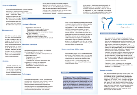 imprimer depliant 3 volets  6 pages  dentiste dents soins dentaires caries MFLUOO27152