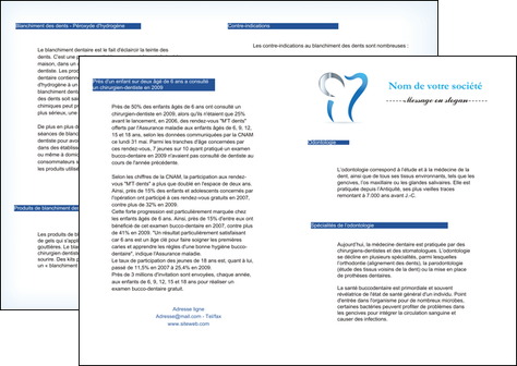 creer modele en ligne depliant 2 volets  4 pages  dentiste dents soins dentaires caries MFLUOO27164