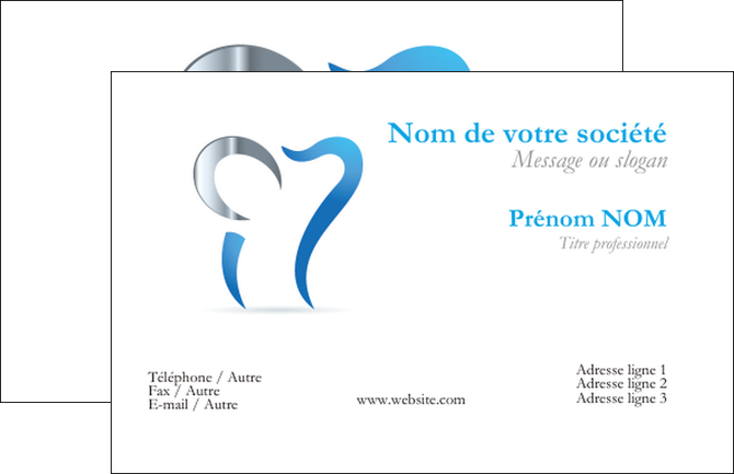 imprimerie carte de visite dentiste dents soins dentaires caries MFLUOO27166