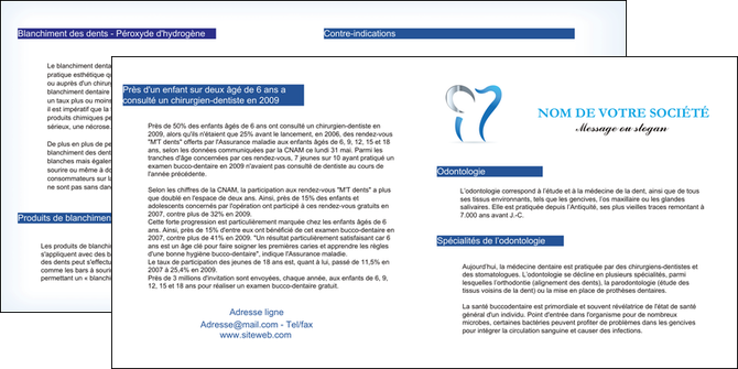 exemple depliant 2 volets  4 pages  dentiste dents soins dentaires caries MFLUOO27168