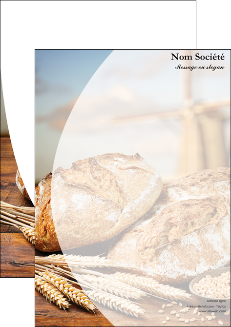 personnaliser modele de tete de lettre sandwicherie et fast food boulangerie boulanger boulange MID27230