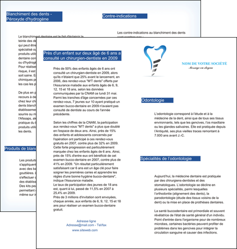 creation graphique en ligne depliant 2 volets  4 pages  dentiste dents soins dentaires caries MFLUOO27276