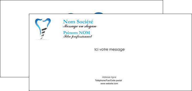 personnaliser modele de carte de correspondance dentiste dents soins dentaires caries MFLUOO27290