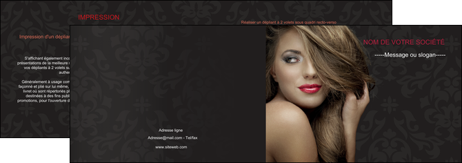 cree depliant 2 volets  4 pages  centre esthetique  coiffure salon de coiffure salon de beaute MFLUOO27728