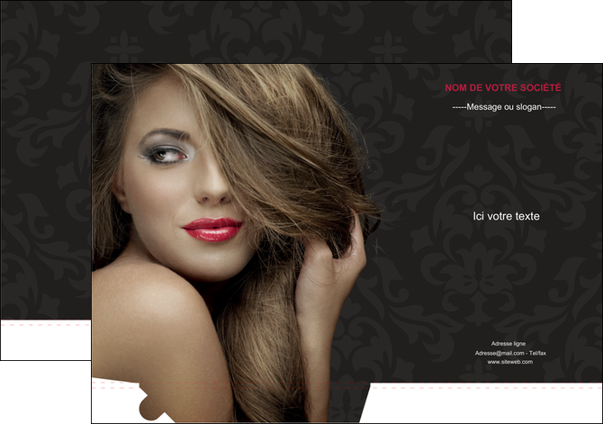 personnaliser modele de pochette a rabat centre esthetique  coiffure salon de coiffure salon de beaute MFLUOO27734