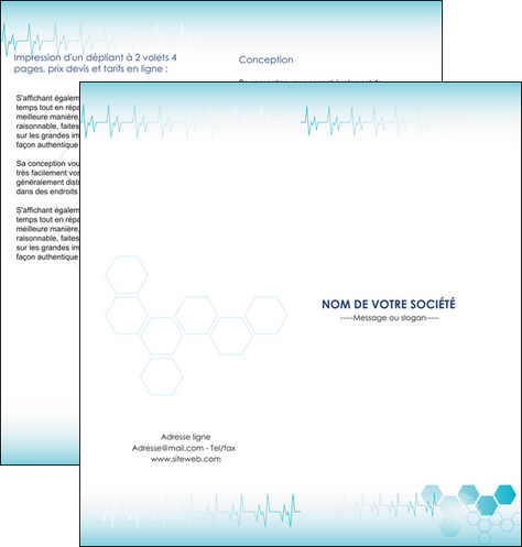 exemple depliant 2 volets  4 pages  materiel de sante texture contexture structure MIDBE27834