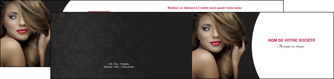 imprimerie depliant 2 volets  4 pages  centre esthetique  cheveux coiffure salon de coiffure MFLUOO27918