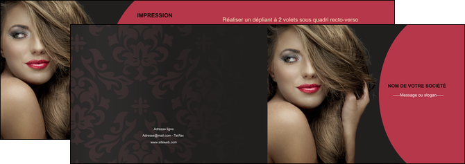 faire modele a imprimer depliant 2 volets  4 pages  centre esthetique  cheveux coiffure salon de coiffure MFLUOO27946