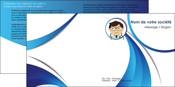 creation graphique en ligne depliant 2 volets  4 pages  chirurgien medecin medecine cabinet medical MIDBE28174