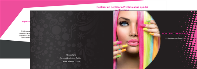 creer modele en ligne depliant 2 volets  4 pages  centre esthetique  coiffure coiffeur coiffeuse MIDLU28304
