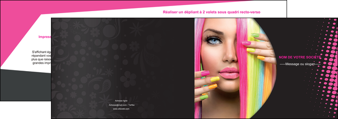 realiser depliant 2 volets  4 pages  centre esthetique  coiffure coiffeur coiffeuse MFLUOO28306