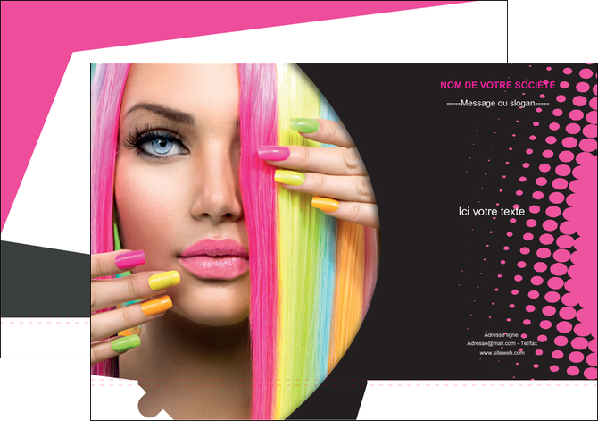 exemple pochette a rabat centre esthetique  coiffure coiffeur coiffeuse MFLUOO28310