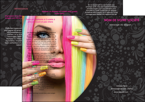 imprimer depliant 3 volets  6 pages  cosmetique coiffure coiffeur coiffeuse MFLUOO28460