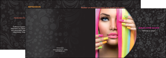 exemple depliant 2 volets  4 pages  cosmetique coiffure coiffeur coiffeuse MIDLU28474