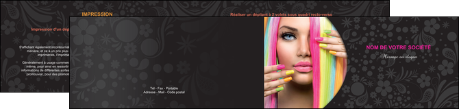 realiser depliant 2 volets  4 pages  cosmetique coiffure coiffeur coiffeuse MIDLU28476