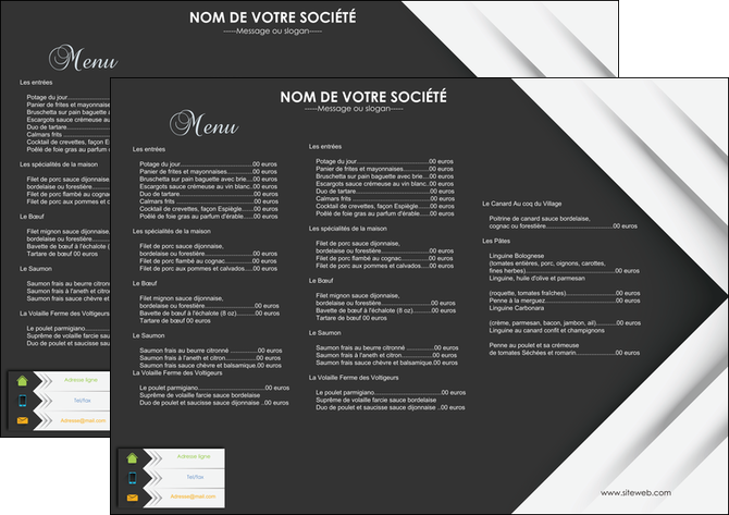 modele en ligne set de table restaurant menu restaurant gastronomie MFLUOO28560