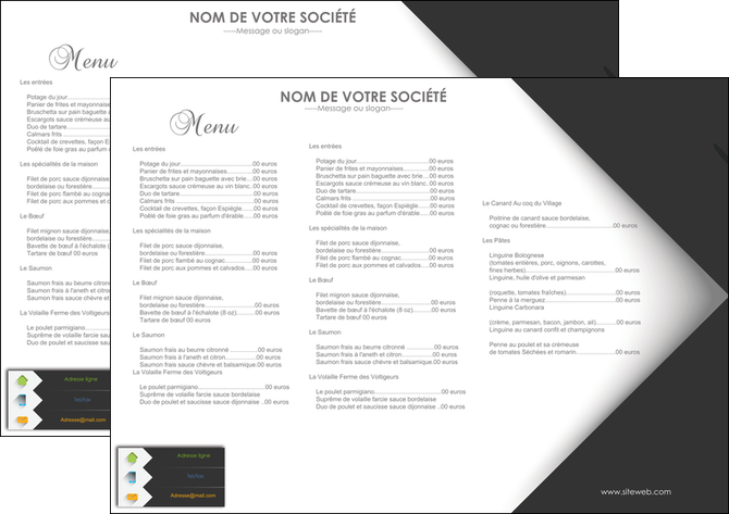 personnaliser maquette set de table restaurant set de table menu set de table menu MFLUOO28744