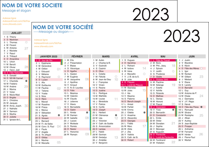 personnaliser modele de flyers gabarit calendrier 2020 bancaire a4 recto et verso 6 mois par page calendrier de bureau periode vacances MIDLU28874