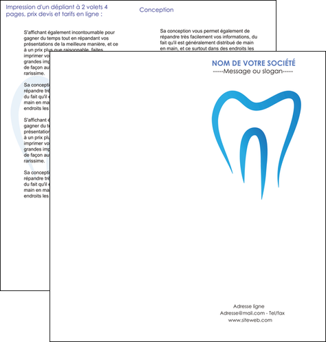 cree depliant 2 volets  4 pages  dentiste dents dentiste dentier MFLUOO29000