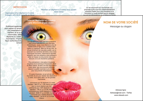 personnaliser maquette depliant 3 volets  6 pages  centre esthetique  beaute bien etre coiffure MFLUOO29024