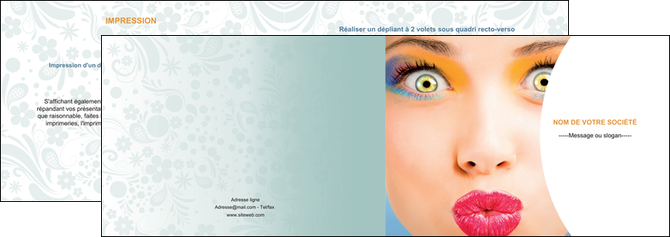 imprimerie depliant 2 volets  4 pages  centre esthetique  beaute bien etre coiffure MFLUOO29038