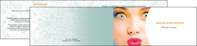 modele depliant 2 volets  4 pages  centre esthetique  beaute bien etre coiffure MFLUOO29040