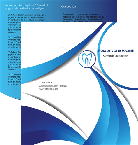 personnaliser maquette depliant 2 volets  4 pages  dentiste dents dentiste dentier MFLUOO29110