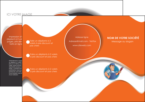 exemple depliant 3 volets  6 pages  plomberie travail travailleur casquette MIDBE29512