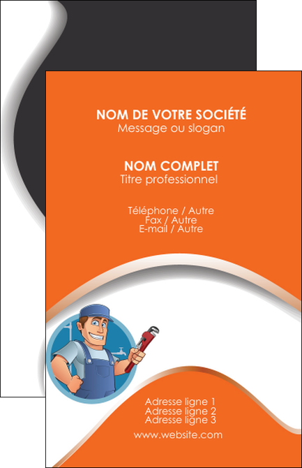 imprimer carte de visite plomberie travail travailleur casquette MIDBE29520