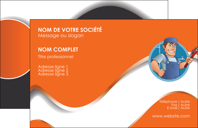 exemple carte de visite plomberie travail travailleur casquette MIDBE29522