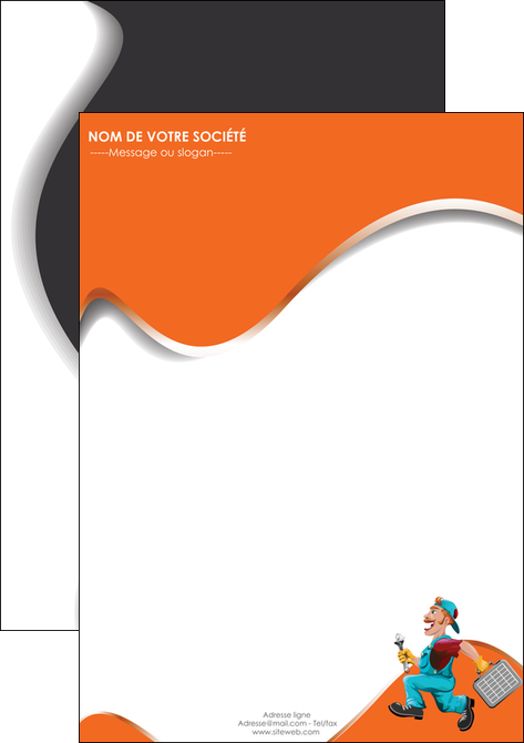 exemple affiche plomberie travail travailleur casquette MIDBE29580