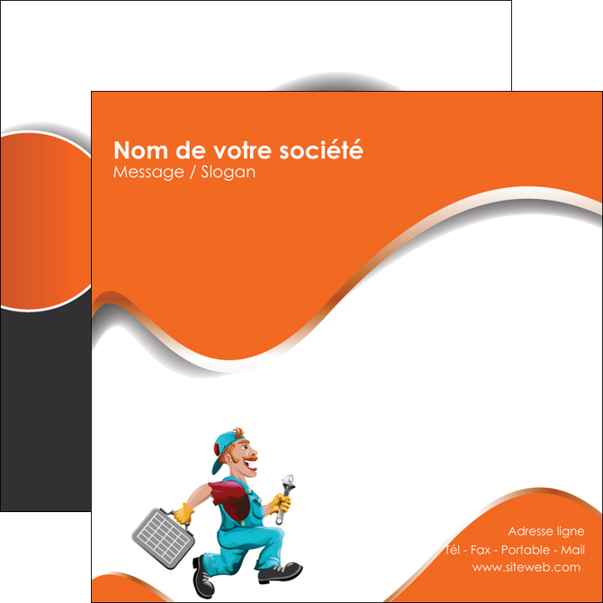 faire modele a imprimer flyers plomberie travail travailleur casquette MIDBE29588