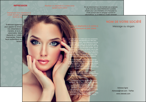 impression depliant 3 volets  6 pages  centre esthetique  beaute bien etre coiffure MFLUOO29598