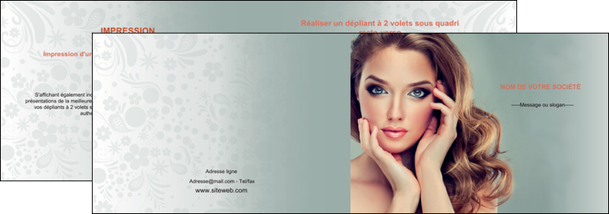 modele depliant 2 volets  4 pages  centre esthetique  beaute bien etre coiffure MFLUOO29610