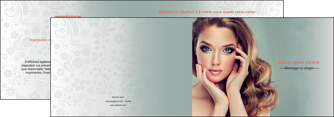 imprimerie depliant 2 volets  4 pages  centre esthetique  beaute bien etre coiffure MFLUOO29612