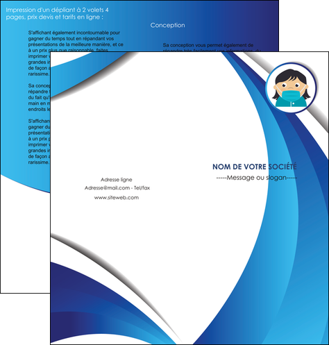 creation graphique en ligne depliant 2 volets  4 pages  infirmier infirmiere medecin medecine docteur MIDLU29720
